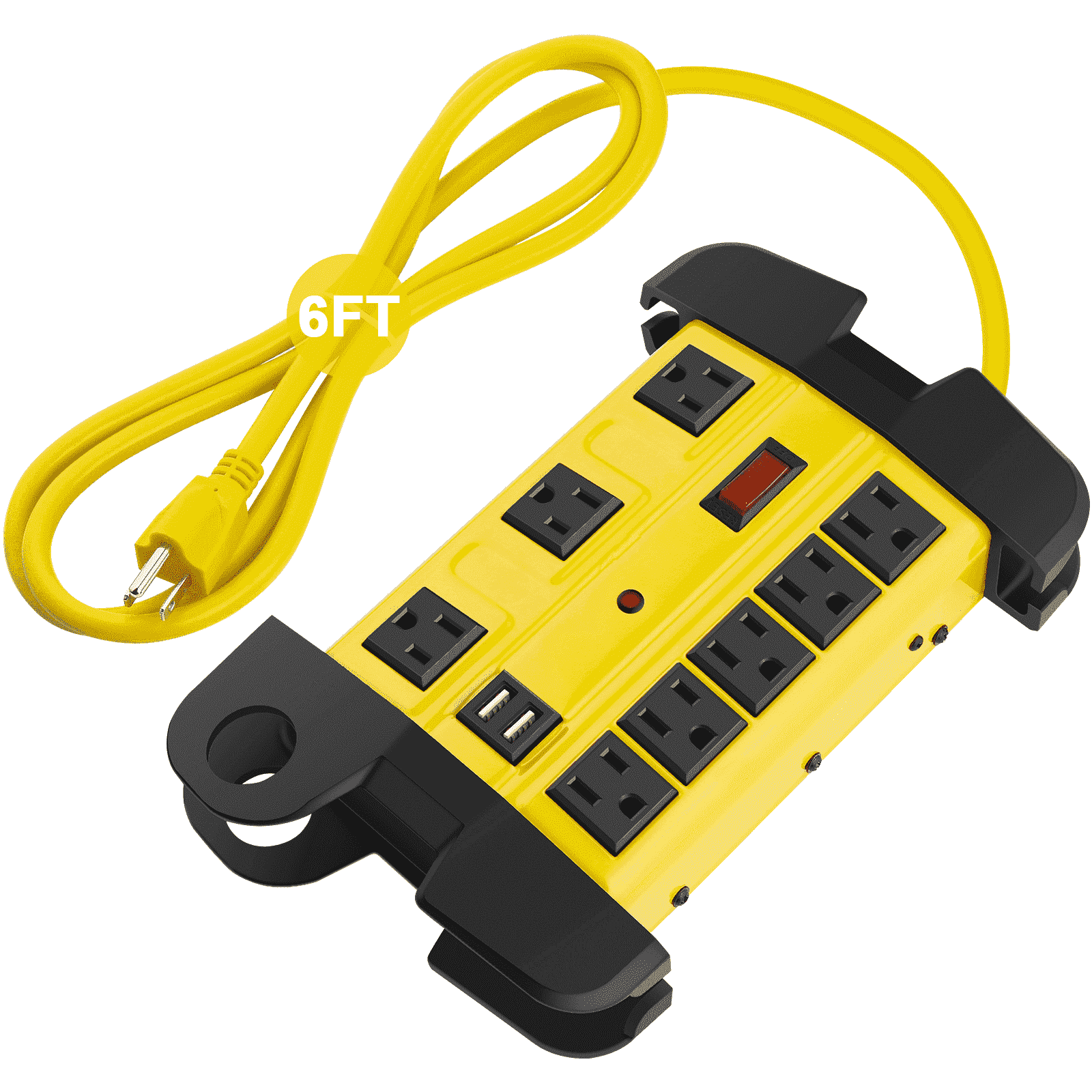 VILONG Heavy Duty Power Strip with USB, 8 Outlets, Yellow