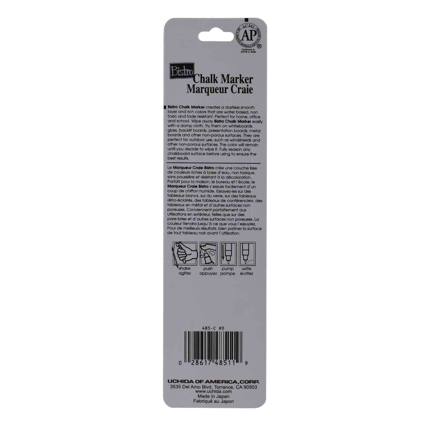 Marvy Uchida Bistro White Extra-Fine Chalk Marker, 12 Pack