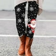 thumbnail image 2 of Christmas Santa Print Women's Leggings Stretchy Workout Pants Holiday Fitness Activewear Soft Comfortable Yoga Tights, 2 of 2