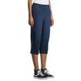 thumbnail image 2 of Time and Tru Women's Woven Pull-On Capri Pants, 2 of 6