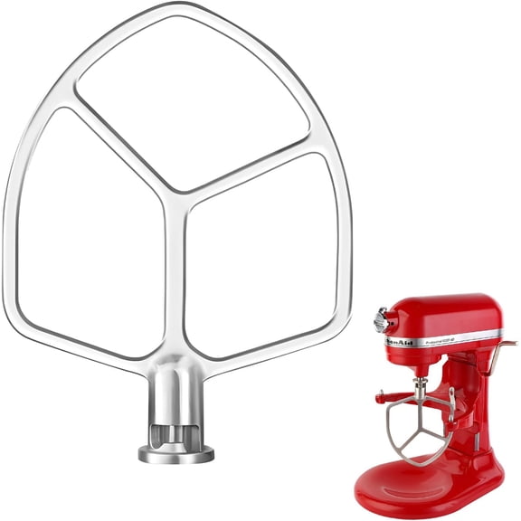 Flat Beater Compatible with KitchenAid 5-6 Quart Bowl-Lift Stand Mixer,Stainless Steel Paddle Attachments Fits for Kitchenaid Professional 5 Plus and 600 Seris Mixer,Mixing Accessories