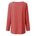 thumbnail image 4 of Long Sleeve Shirts for Women Dressy Casual Crew Neck Hem Flowy Tops Color Block Geometry Printed Oversized Loose Tunic Shirts Graphic Tees for Spring Fall #B06-Orange S, 4 of 5