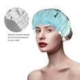 thumbnail image 2 of KLL Iconic Global Landmarks Pattern Shower Cap & Bath Cap for Women,Reversible Oversized Waterproof Shower Caps for all Hair Lengths,Elastic Reusable Bathing Hair Cap, 2 of 6