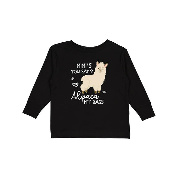 Inktastic Mimi's You Say Alpaca My Bags Boys or Girls Long Sleeve Toddler T-Shirt