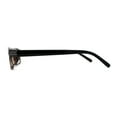 thumbnail image 3 of Classic Narrow Rectangular Spring Hinge Horned Powered Reading Glasses Brown +2.0, 3 of 4