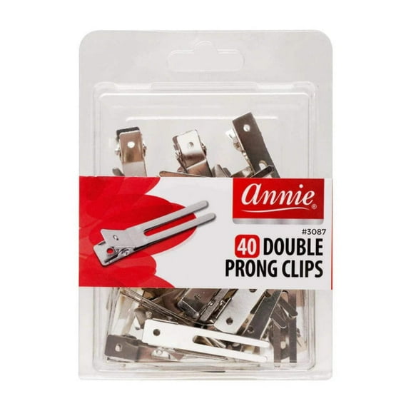 Annie Double Prong Clips - 40 Ct