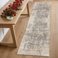 thumbnail image 2 of HomeRoots 554357 8 x 10 ft. Grey & Ivory Floral Rectangle Area Rug, 2 of 11