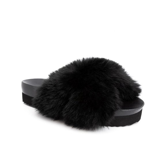 Sugar Womens Beach Day Faux Leather Crossover Platform Sandals