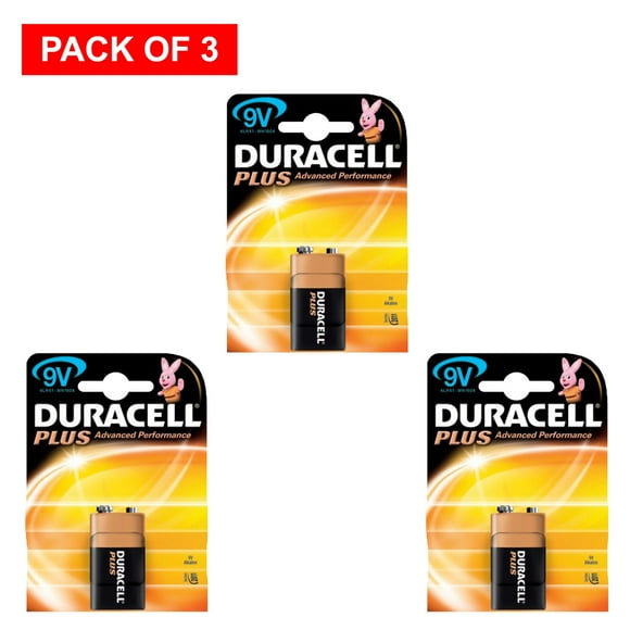 Duracell Alkaline Battery - 9V (Pack of 3)