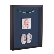 ArtToFrames 16x20 Inch Shadow Box Picture Frame, with a Satin Black Tall 1 Wide Shadowbox frame and Midnight Blue Mat Backing (4654)