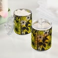 thumbnail image 2 of Yayeee 4 Pack Qtip Holder Bathroom Cotton Swab Canister with Lid Clear Dispenser Set, Yellow Flowers, 2 of 6