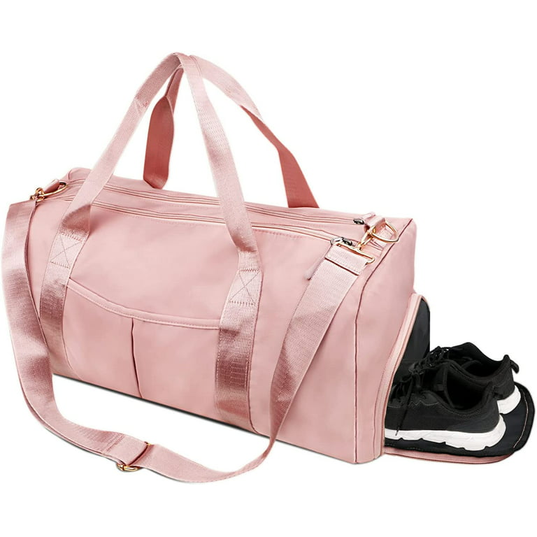 Sports Gym Bag PINK Travel Duffle Bag for Women and Men (with Shoes  Compartment)