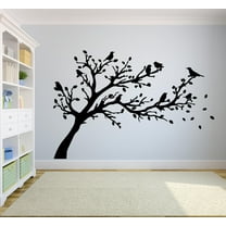 Small Birds Tree Animal Jungle Bird Cute Wildlife Wall Sticker Art Decal for Girls Boys Room Bedroom Nursery Kindergarten House Fun Home Decor Stickers Wall Art Vinyl Decoration Size (27x30 inch)