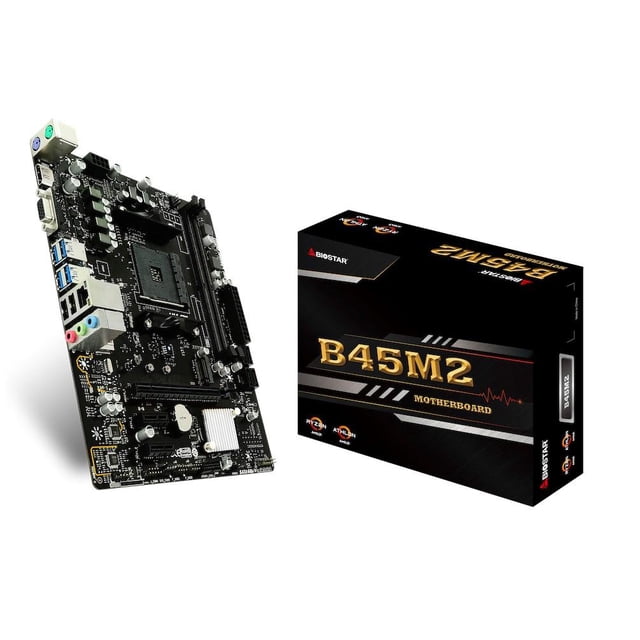 Tarjeta Madre Biostar B45M2 Chipset B350 Socket AM4 2xDDR4/ USB1866/ VGA/ HDMI/ 4XSATA