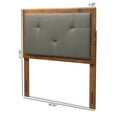 thumbnail image 6 of Baxton Studio Abner Modern and Contemporary Transitional Dark Grey Fabric Upholstered and Walnut Brown Finished Wood Twin Size Headboard, 6 of 7