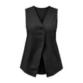 thumbnail image 2 of Weikingp Cotton Vests for Women Vintage Fitted Waistcoat Business Style Women's Cotton Linen Summer Vest Plus Size Vintage Waistcoat Button Down Plus Size Women's Sleeveless Vest Black XL, 2 of 5
