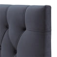 thumbnail image 6 of Elda Mid Century Modern Gray Velvet Upholstered Queen Platform Bed, 6 of 7