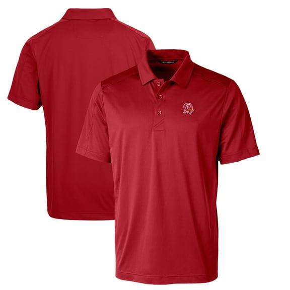 Men's Cutter & Buck Red Tampa Bay Buccaneers Throwback Logo Prospect Textured Stretch Polo