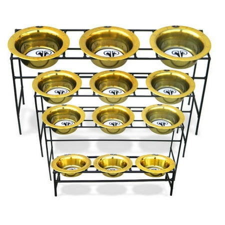 Platinum Pets Modern Triple Diner Feeder With Stainless Steel Cat