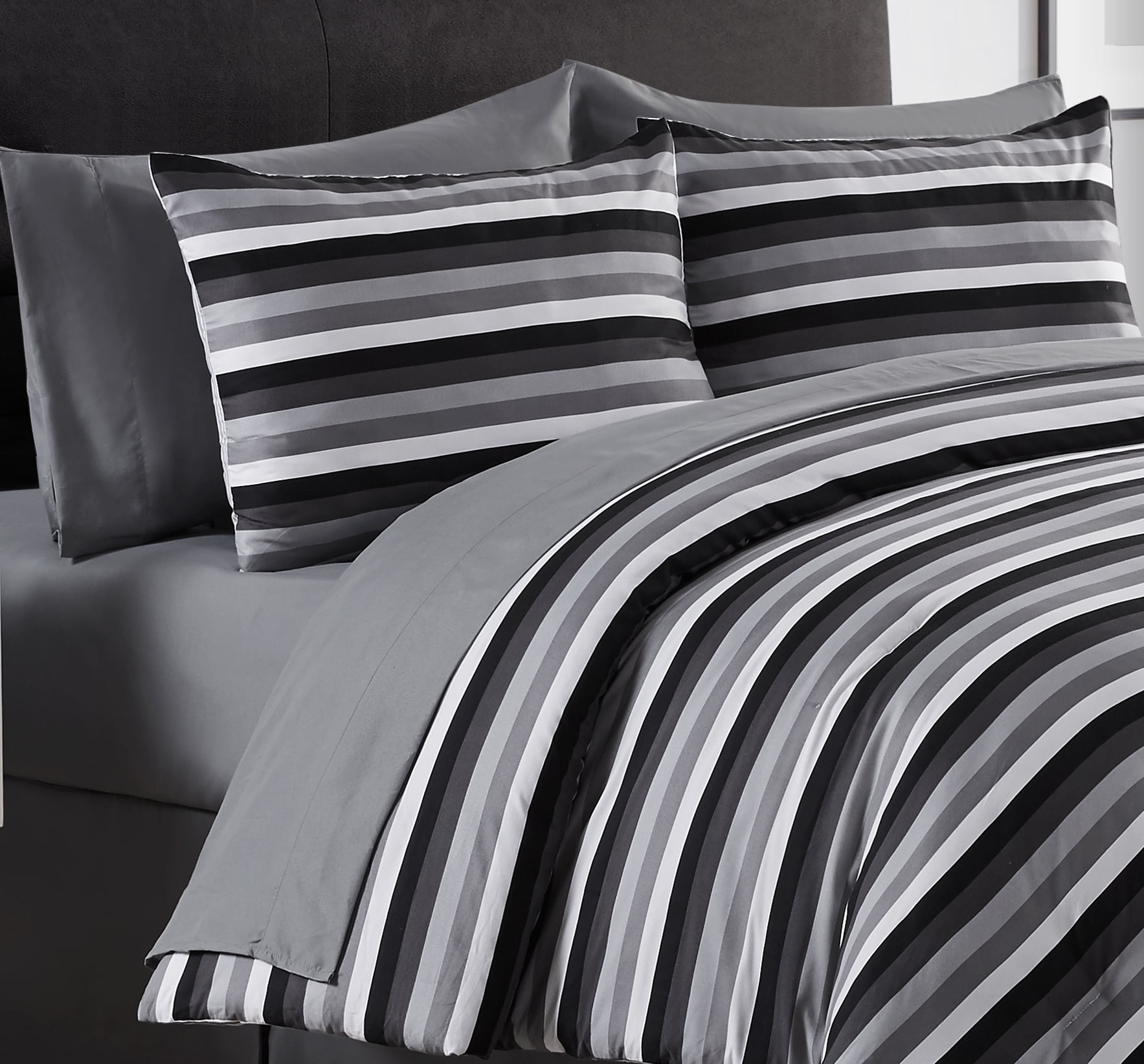 VCNY Home Darby Stripe Reversible BedinaBag Comforter Set