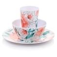 thumbnail image 5 of Gibson Everyday 115095.12 Elena Rose Round Melamine Dinnerware Set in White - 12 Piece, 5 of 5
