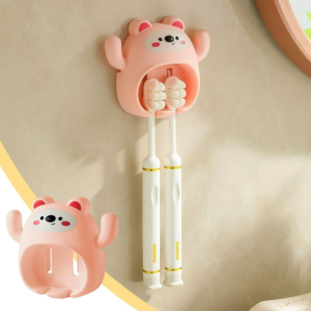 Fufafayo under $5 Children's Toothbrush Holder, Strong Suction Cup Toothpaste Toothbrush, Cute Design Easy Clean Hanging, for Bathroom Sink Countertop Organization