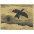 thumbnail image 2 of Karl Wiener 18x15 Black Ornate Wood Framed Double Matted Museum Art Print Titled - Without Title (Flying Bird); Out of; ‘The 150 Leaves’ (1940), 2 of 5