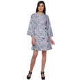 thumbnail image 2 of Moomaya Short Robe For Women Plus Size Printed Cotton Robe Lightweight Nightwear, 2 of 5