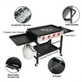 thumbnail image 6 of Royal Gourmet GB4000F 36" Flat Top Gas Griddle, 4-Burner BBQ Grill Griddle with Top Cover Lid, Folding Side Shelves and Legs for Large Outdoor Camping, Black, 6 of 11