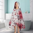 thumbnail image 6 of Pioneer Flower Floral Print Pattern Hooded Bath Towel，60"x35" for Ages 3 To 12 Kids, Quick Dry Lightweight Soft Microfiber Hood Beach Towel Cover Up for Kids, 6 of 7