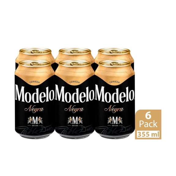 Cerveza oscura Negra Modelo 6  latas de 355 ml c/u