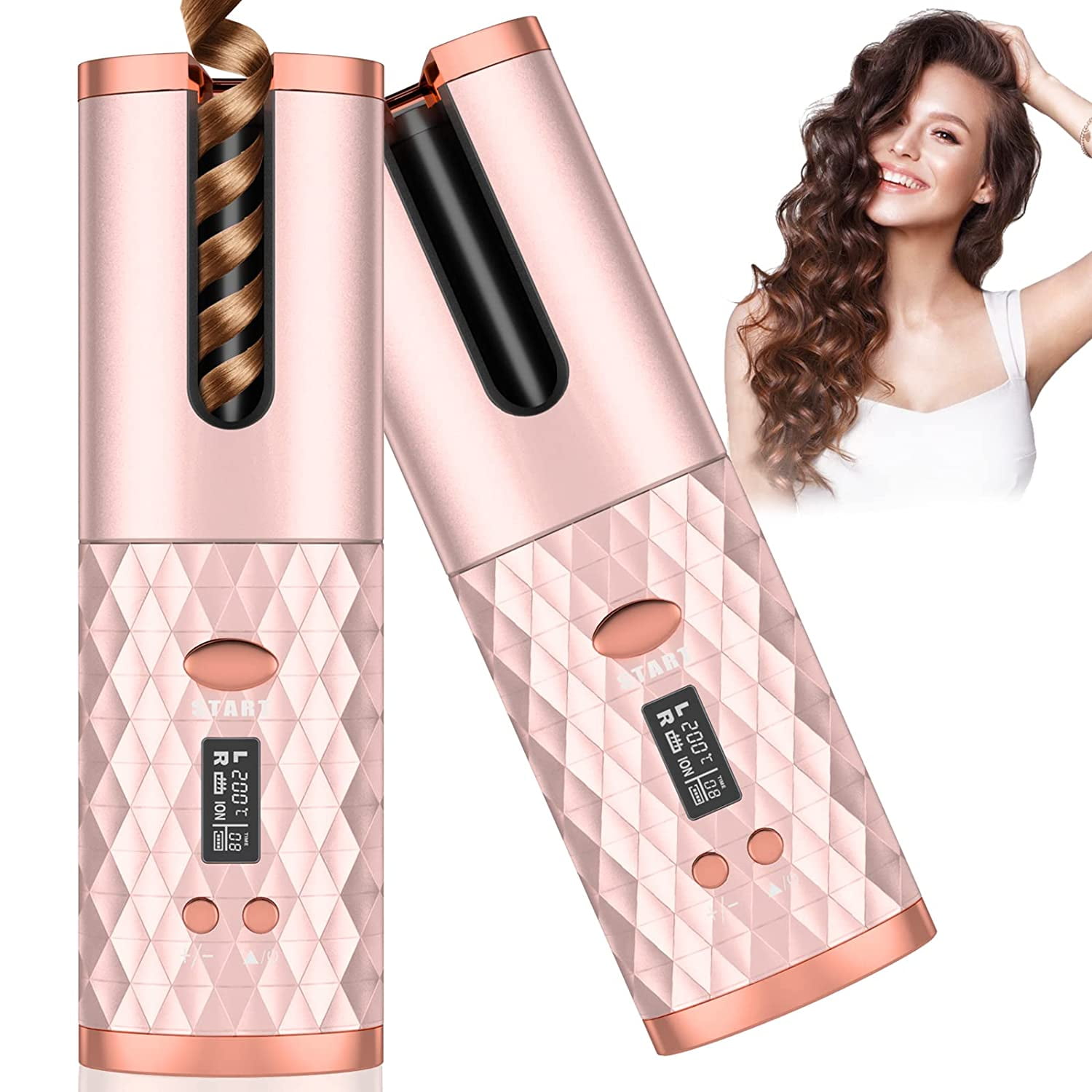 Buy Borke Automatic Curling Iron Cordless Auto Hair Curler Rechargeable  Ceramic Barrel Wave Wand Portable Rotating Curling Online at Lowest Price  in Ubuy Nepal. 999141659