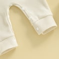 thumbnail image 4 of CUZIBR Halloween Newborn Onesies Boy Girl Waffle Knit Jumpsuit With Hat Set Letter Embroidery Long Sleeve Crew Neck Romper Soft Daily Wear,White,3-6 Months, 4 of 4