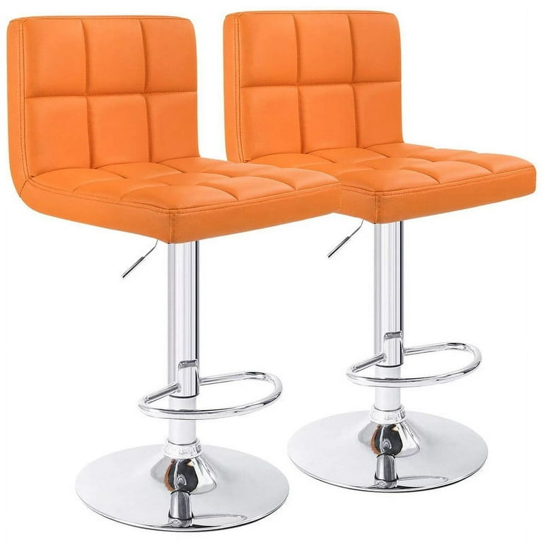 Orange leather stool discount
