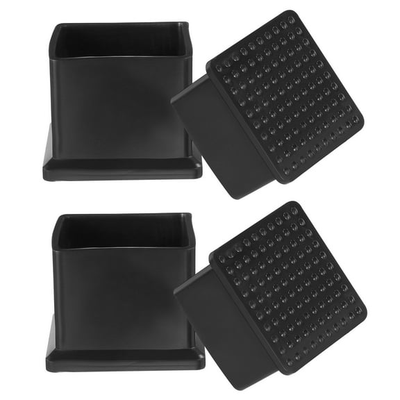 Uxcell Square Plastic Hole Plugs 1.5 Inch, 4 Pack Tubing Insert End Cap for Furniture Chair Leg Fence Post Pipe Black