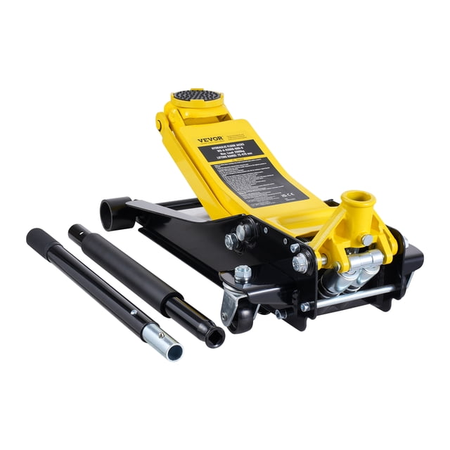 VEVOR Vérin de Plancher Profil Bas 2 Tonnes Pompe Rapide à Double Piston Robuste