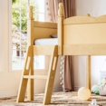 thumbnail image 2 of Bellemave Twin Size Low Loft Bed with Bookshelf, Solid Wood Loft Bed Frame with Ladders & Full-Length Guardrails, Low Profile Bed with Slats for Kids Teens, No Box Spring Needed, Natural, 2 of 11