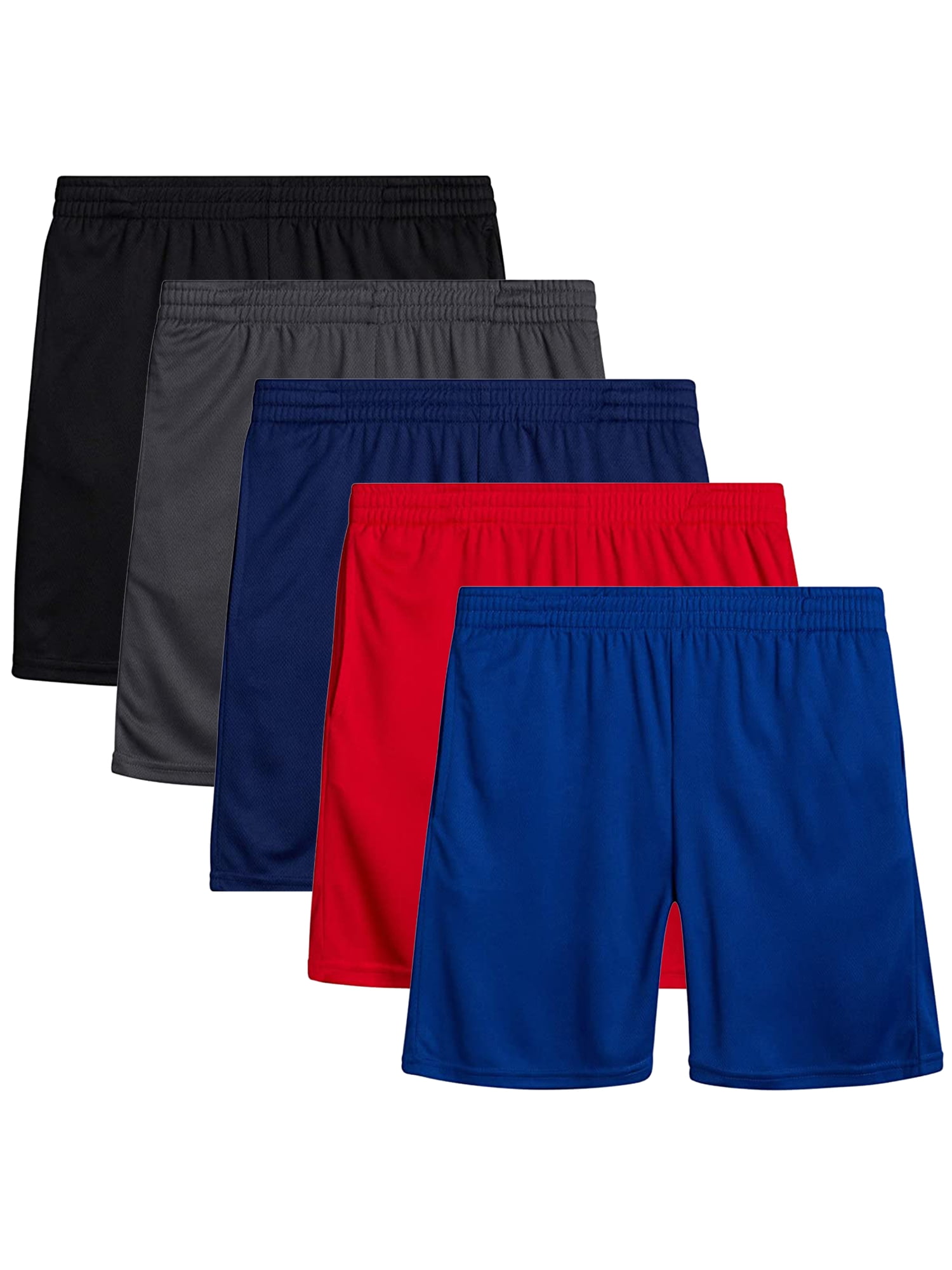 5-Pack Boys Active Mesh Basketball Shorts (S-XL) - Walmart.com
