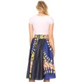thumbnail image 2 of Sakkas Dayo Circle Mid Skirt with Elastic Waist Colorful Ankara African Wax Dutch - 13-YellowRoyalPeach - One Size Regular, 2 of 5