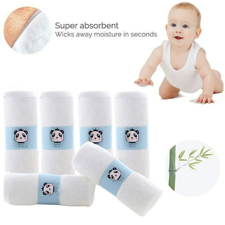 

6PCS Bamboo Fiber Towel for Baby Bathroom Rags Cloth Feeding Bib Newborn Baby