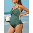 thumbnail image 3 of Sociala Pregnant One Piece V Neck Swimwear Maternity One Piece Swimsuit, 3 of 6