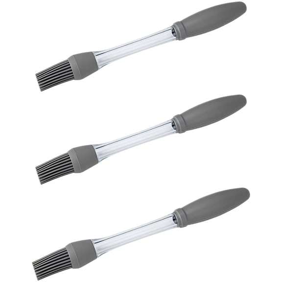 3 Pcs Silicone Oil Brush Set, Basting Pastry Brushes with Oil Storage Rod, Heat Resistant BBQ Grilling Brush for Cooking Baking Frying, Kitchen Tool for Butter Sauce