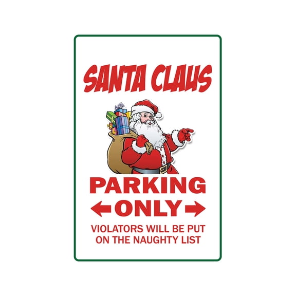 SANTA CLAUS Parking Decal christmas xmas x-mas holiday sleigh | Indoor/Outdoor | 12" Tall