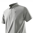 thumbnail image 3 of Luvrsol Big & Tall Mens Tshirt Solid Basic Turndown Collar Short Sleeve Light Cotton Simple Work Shirts M-5XL, 3 of 5