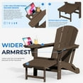 thumbnail image 4 of KINGYES Folding Adirondack Chair set of 4, Adjustable Backrest with Pull-Out Footrest & 4-in-1 Mobile Phone, Tablet, Cup Holder Tray, HDPE Plastic Adirondack Chair for Patio Garden Outdoors Fire Pit, 4 of 10