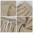 thumbnail image 6 of Nestiefly Long Shorts for Men Below Knee Waffle Cargo Short Pants Casual Summer Lightweight 3/4 Sweat Shorts with Pockets SweatShorts Khaki 2XL, 6 of 7