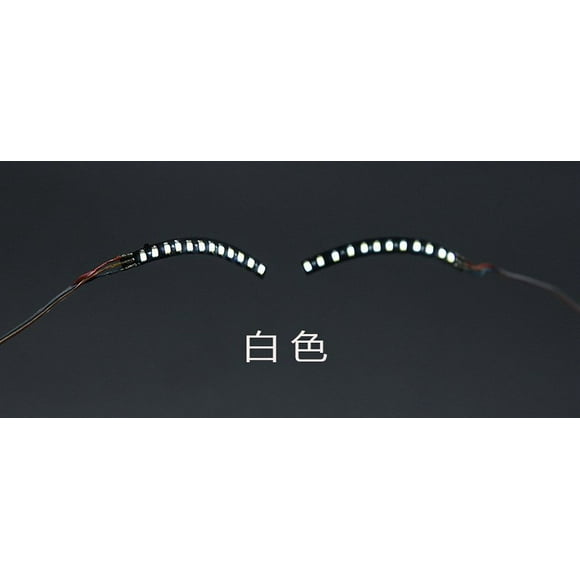 Halloween LED Lighted False Eyelashes Luminous Glowing Makeup Strip Lashes Lamp Double Eyelid Sticker Club Bar Dance Party Cosmetic Accssories LED Light False E