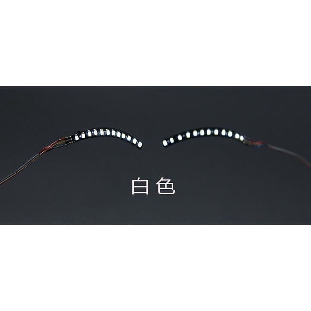 Fiudx Pestañas Led, Luces Brillantes de Colores, Modos Personalizables, Accesorio Llamativo para Fiestas, Halloween, Navidad, Baile, 1 Juego con Controlador, Batería Incluida.