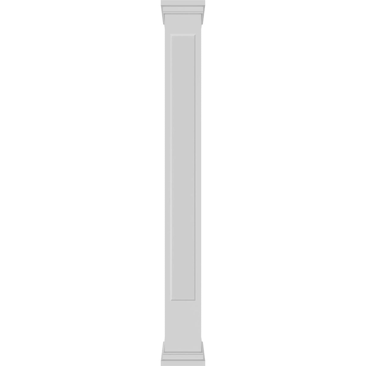 Ekena Millwork 8"W x 9'H Craftsman Classic Square Non-Tapered, Recessed Panel PVC Column Kit, Prairie Capital & Prairie Base