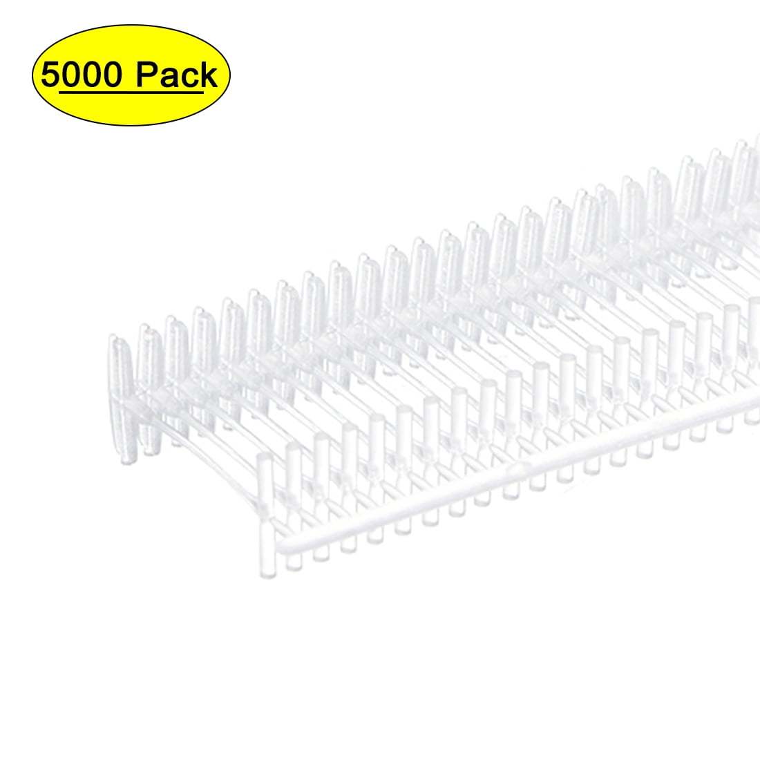50mm Long PP Fine Tag Pins Fasteners Clear White 5000 Pcs 